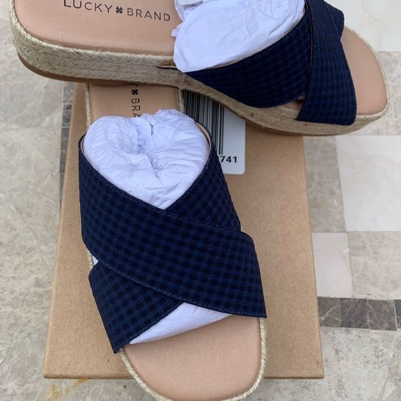 🌟Brand New Lucky Brand Espadrille Platform Slide - Picture 1 of 8